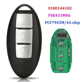 (433Mhz) S180144102 2+1 Buttons FSK 434 Mhz Smart Proximity Key for Nissan X-Trail  with 4A chip