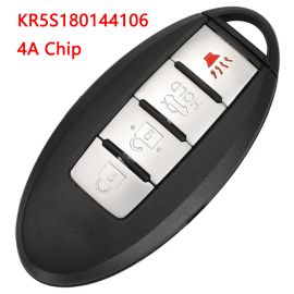 (433Mhz) S180144106 KR5S180144106 3+1 Buttons Smart Proximity Key for Nissan Rogue Pathfinder 2014-2016