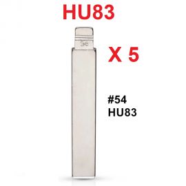 HU83 #54 Metal Blank Uncut Flip KD/VVDI Remote Key Blade for Peugeot 301/307/308/408 Citroen C3/C4L/C5  5pcs/lot