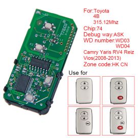 (Number 271451-3370-Eur) 315.12MHz 4 Button for Toyota Smart Card Board 