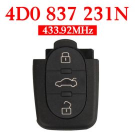 3 Buttons 434 MHz Remote Key Head for Audi A6 Europe South America - 4D0 837 231N