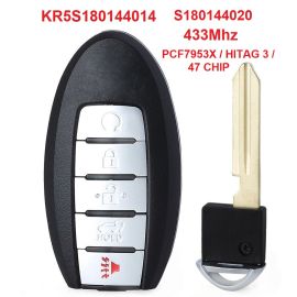 (433Mhz) S180144020 KR5S180144014  4+1 Button Smart Key For Nissan Altima