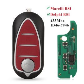Flip Remote Key Fob For Alfa Romeo Giulietta (Marelli) - 434 MHz PCF7946AT - 71765806