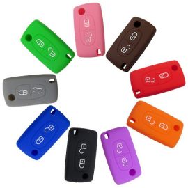 Silicone Cover for 2 Buttons Peugeot Citroen Car Keys - 5 Pieces