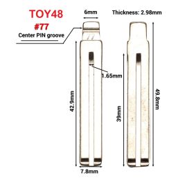 #77 Toyota TOY48 Key Blade 10pcs/lot