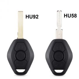 3 Buttons Key Shell with HU92 Blade for BMW - 5 pcs