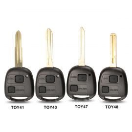 2 Button Remote Shell with TOY43 Blade for Toyota with logo 5 pcs
