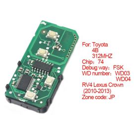 (Number 271451-5290-USA) 314.3MHz 4 Button for Toyota Smart Card Board 