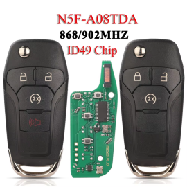 [FOR] FCC ID: N5F-A08TDA / 2015-2022 F-Series Raptor Ranger 3+1 Button FSK 902MHz Folding Remote Key / PCF7945P / HITAG PRO / 49 CHIP / HU101