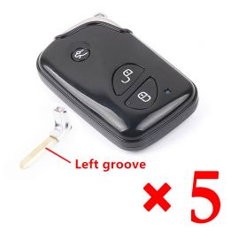 3 Buttons Smart Remote Key Shell for BYD S6 G3 F3 F0 L3 Replacement Car Key Blanks Case with Left groove blade 5pcs