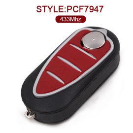 AK059003 for Alfa Romeo Folding Remote Key Fob 3 Button 433MHz PCF7947 147 156 166 GT