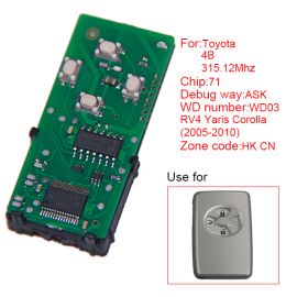 (Number 271451-0111-HK-CN) 315.12MHz 4 Button  for Toyota Smart Card Board