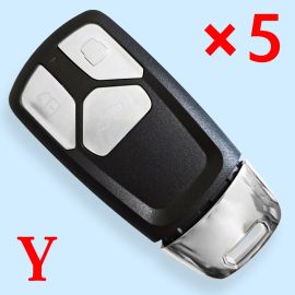 3 Buttons Flip Remote Key Shell with Uncut Emergency Key for Audi TT A4 A5 S4 S5 Q7 SQ7 2017 - 5 pcs