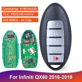 (433Mhz /4A chip) S180144320 KR5S180144014 - 5 Button Smart Key For Infiniti QX60  2016 2017 2018