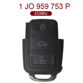 for VW Remote Key 3 Button 433MHz 1J0 959 753 P for Europe South America