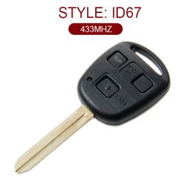 for Toyota 3 Button for Straight Remote Control Key ID67 433MHz