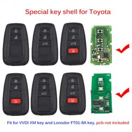 Smart Remote Key Shell Case for VVDI XM Smart Key and Lonsdor 8A Smart Key for Toyota Camry RAV4