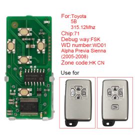 (Number 271451-6221-HK-CN) 315.12MHz 4 Button for Toyota Smart Card Board 