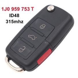 AK001013 for VW Remote Key 3+1 Button 315MHz 1J0 959 753 T