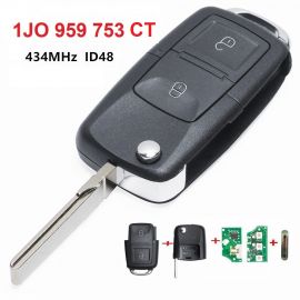 2 Buttons 434 MHz Flip Remote Key for VW - 1J0 959 753CT
