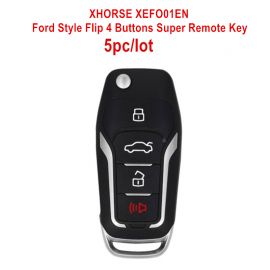 XHORSE XEFO01EN Ford Style Flip 4 Buttons Super Remote Key Built-in Super Chip English Version 5pcs/lot