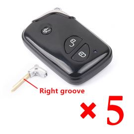 3 Buttons Smart Remote Key Shell for BYD S6 G3 F3 F0 L3 Replacement Car Key Blanks Case with Right groove blade 5pcs