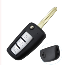 3 Button Flip Folding Uncut Blade Auto Car Key Cover Case for Nissan Sylphy Sunny NV200 March Tiida Qashqai - 5 pcs