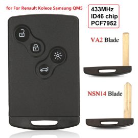 (433Mhz) Keyless Smart Key For Re-nault Koleos Samsung QM5