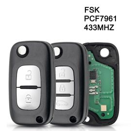 (434 MHz) Flip Remote Key for Re-nault Clio 3 Master Kangoo Twingo - PCF7961A