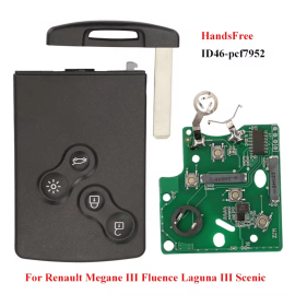 (433 MHz) PCF7952A Keyless-go 4 Buttons Smart Proximity Card for Mega-ne III / Fluen-ce