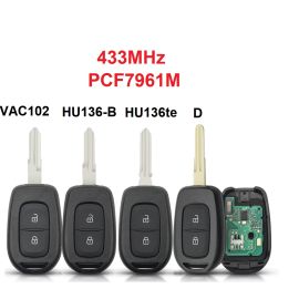 2 Button 433MHz PCF7961M for Re-nault Dus-ter Dokker Trafic Master Logan 2013-2017
