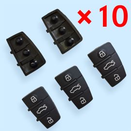 3 Buttons Rubber Pad Key Shell for AUD  - 10 pcs/lot